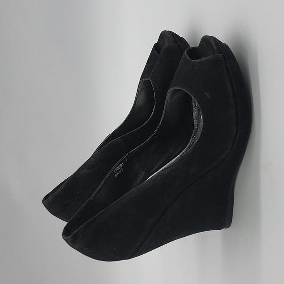 843- Bamboo Wedges Open Toe Shoes Size 7 - Picture 1 of 9